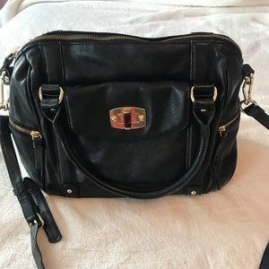Black faux leather bag